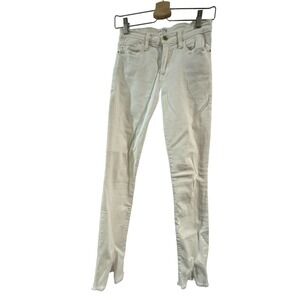 Women's FRAME White Stretchy Le High Skinny Denim Jeans Front Slits